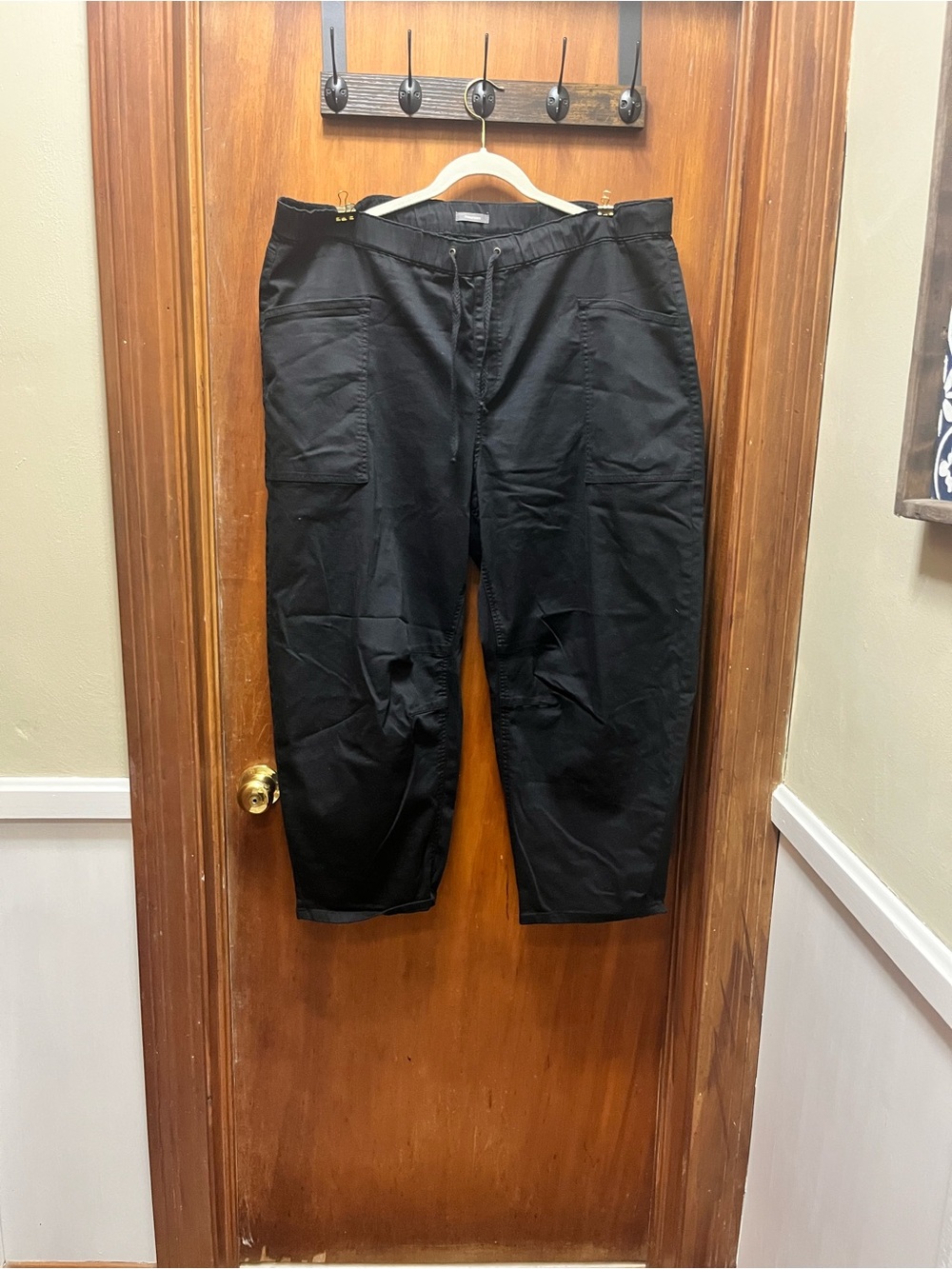 Maurices Black High-Rise Wide Leg Cargo Pants Barrel style 2x